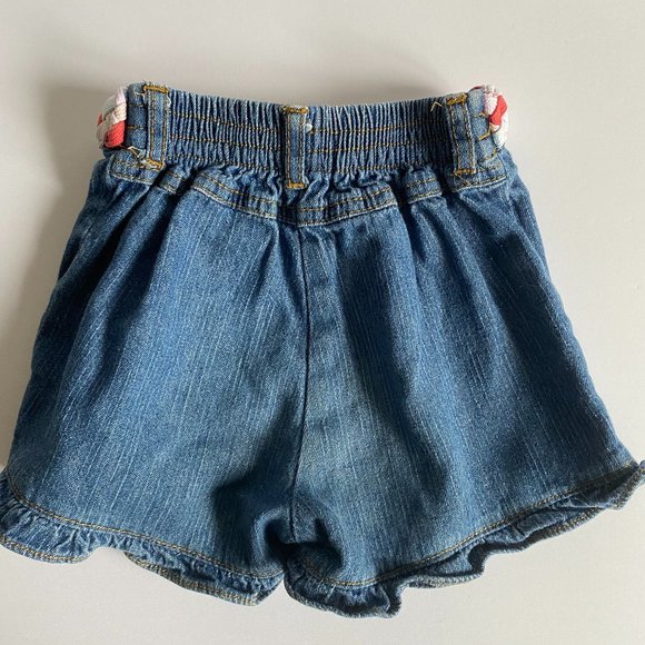 Baby Nass Chambray Embroidered Fish Ruffle Shorts 24 Months - Picture 7 of 8